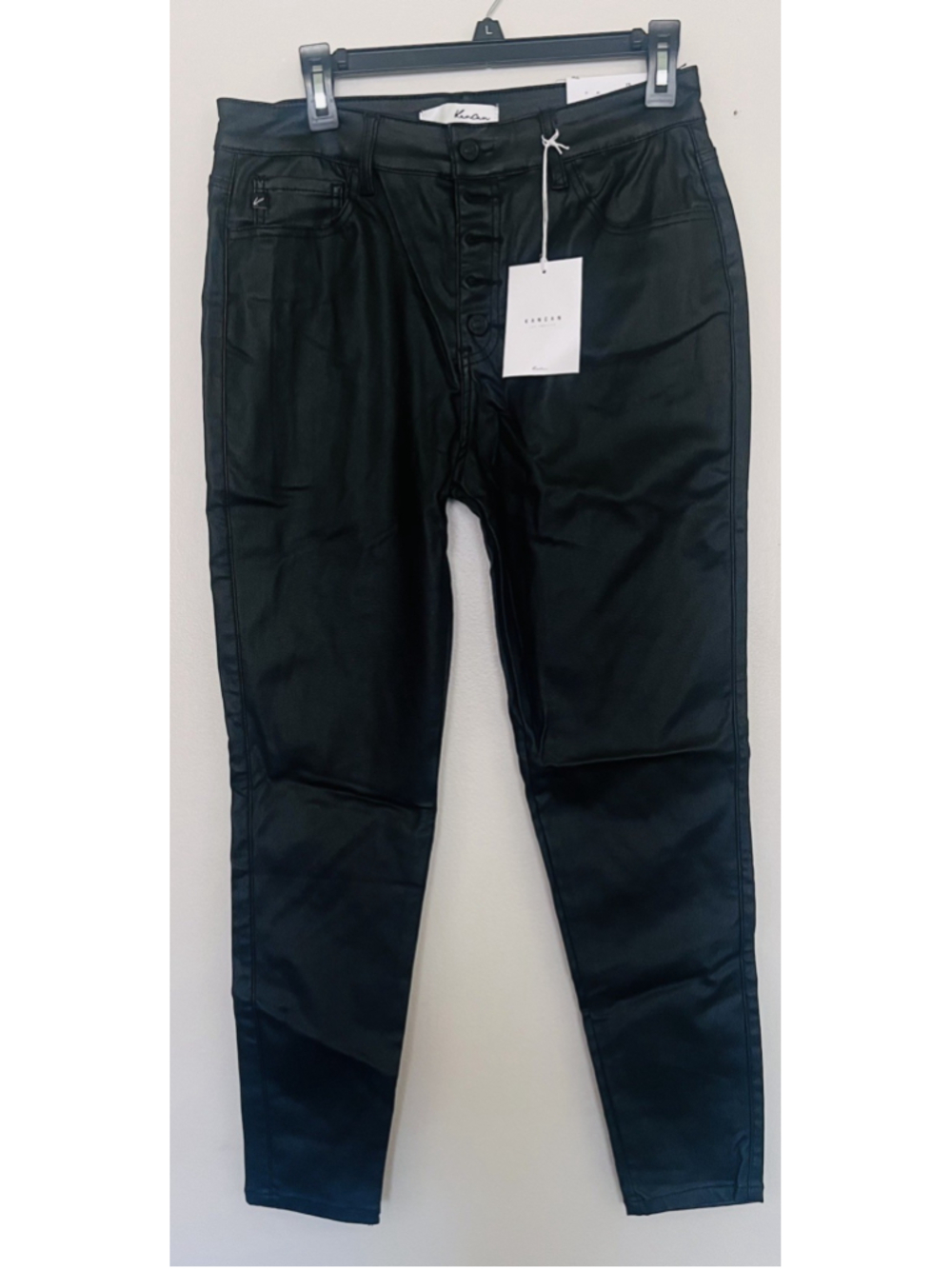 NWT KanCan Faux Leather Pants Womens 13/30 Black High Rise Ankle Skinny Boutique
